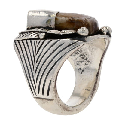 Sterling Silver Southwestern Bear Claw Signet Ring
