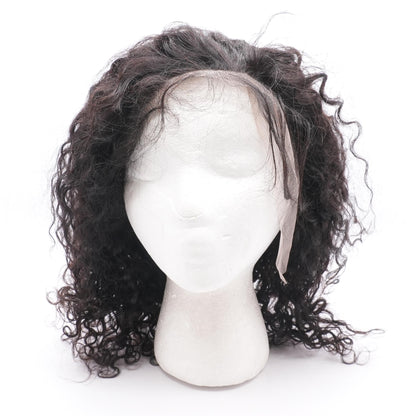 Black Curly Frontal Human Lace Wig