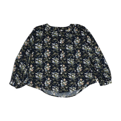 Navy Floral 3/4 Sleeve Blouse