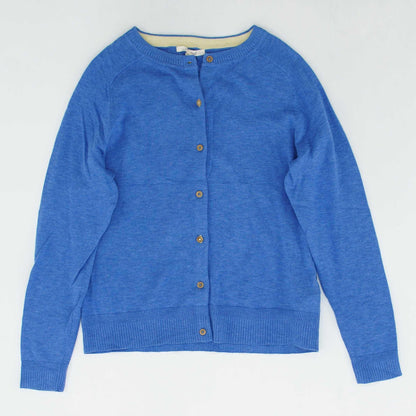 Blue Solid Cardigan Sweater