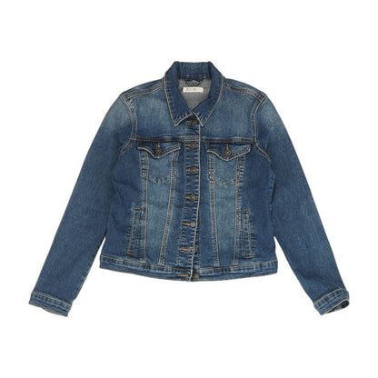 Blue Solid Denim Jacket
