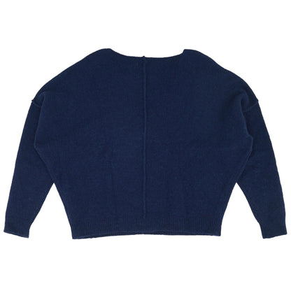 Navy Solid Pullover Sweater