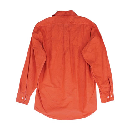 Red Solid Long Sleeve Button Down