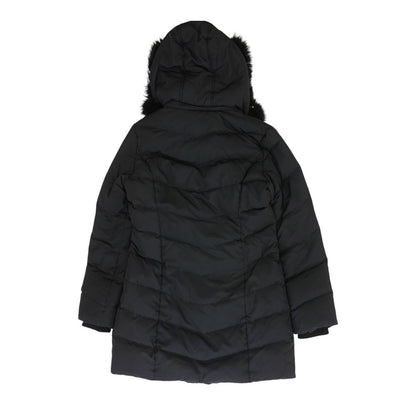 Black Solid Puffer Coat