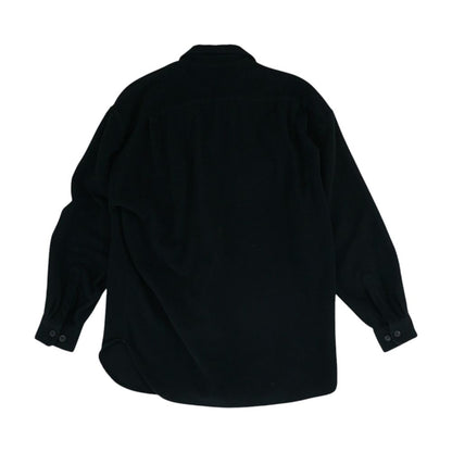 Black Solid Flannel Button Down