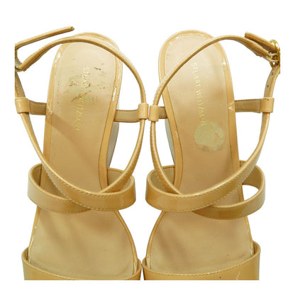 Tan Platform Wedged Sandals