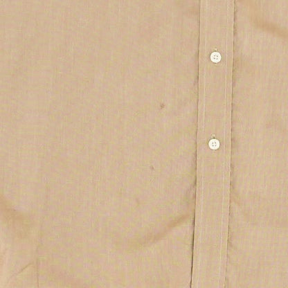 Brown Solid Long Sleeve Button Down