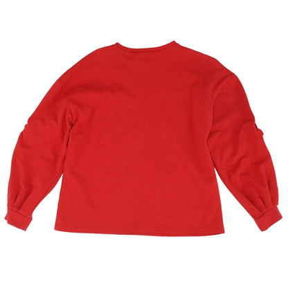Red Solid Long Sleeve Blouse