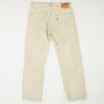 505 Beige Solid Regular Jeans