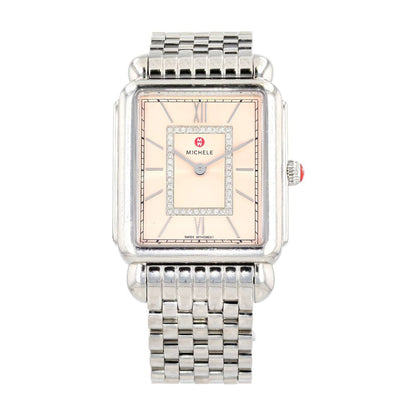 Women's Deco II Stainless Steel Diamond Frame Watch