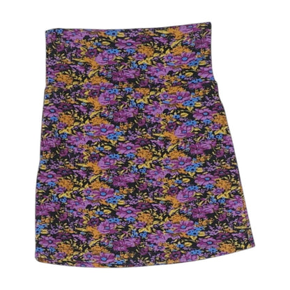 Purple Floral Mini Skirt