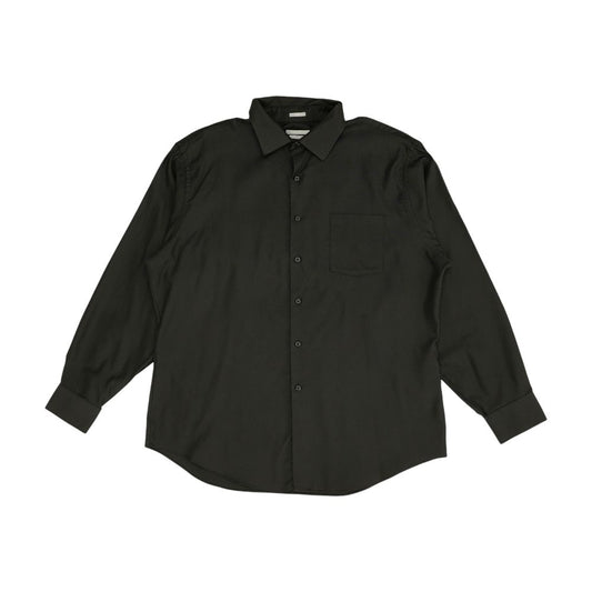 Black Solid Long Sleeve Button Down
