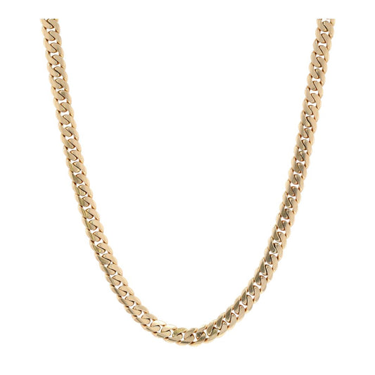 10K Gold Cuban Chain With Box Clasp Necklace
