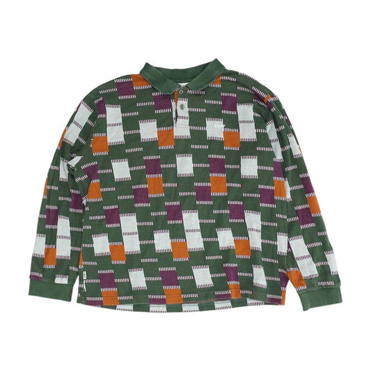 Green Check Long Sleeve Polo