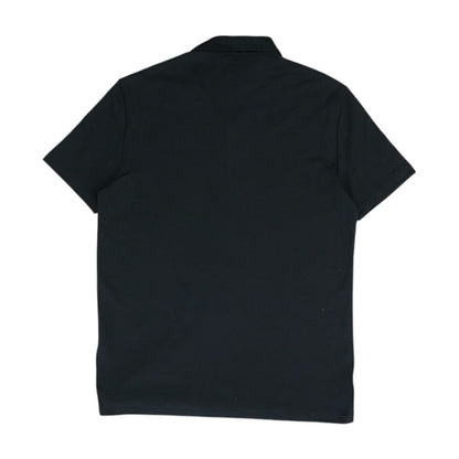 Black Solid Short Sleeve Button Down