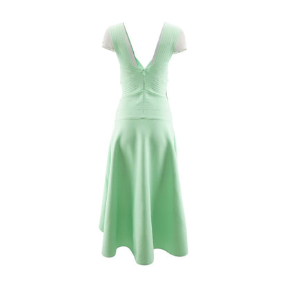Green Solid Midi Dress