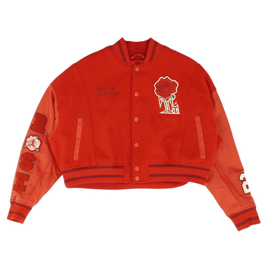 Red Solid Teyana Taylor Varsity Jacket