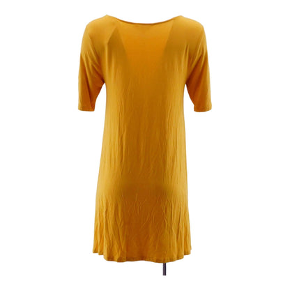 Mustard Solid Mini Dress