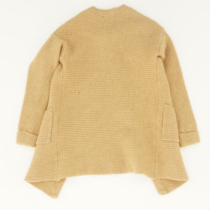 Tan Solid Cardigan Sweater
