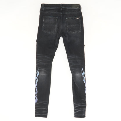 2589 Bandana Flame Skinny Jeans in Aged Black Blue