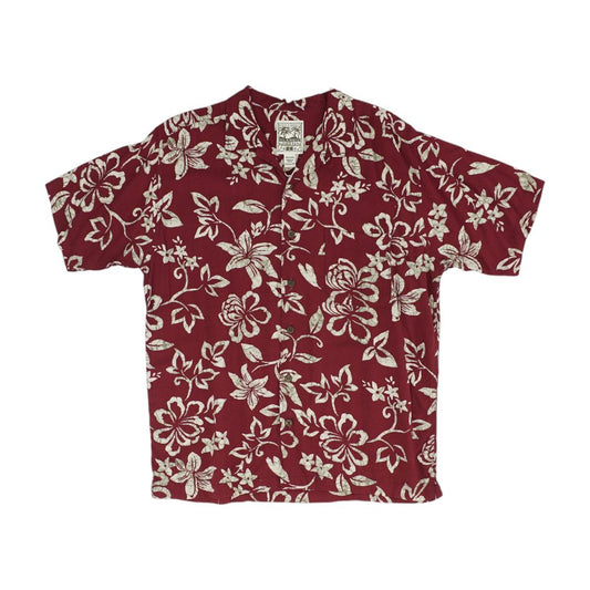 Red Tropical Short Sleeve Button Down