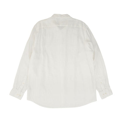 White Solid Long Sleeve Button Down