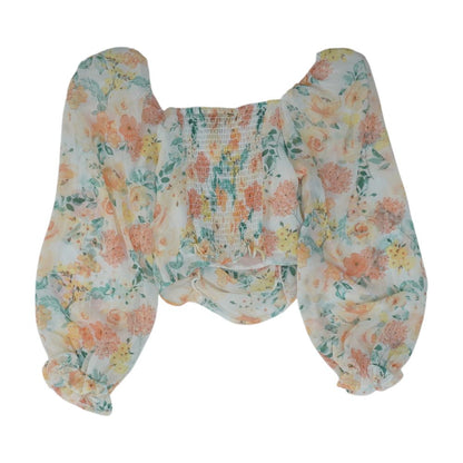 Multi Floral Cropped Blouse