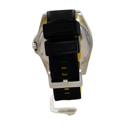 Men's Black And Yellow Band Diver's Stainless Steel Watch