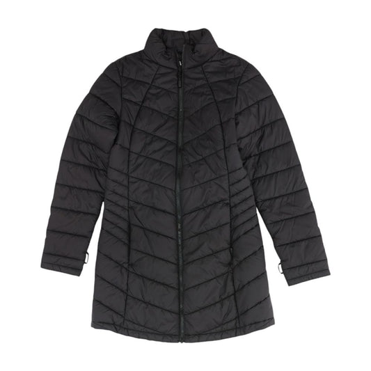 Black Solid Puffer Coat