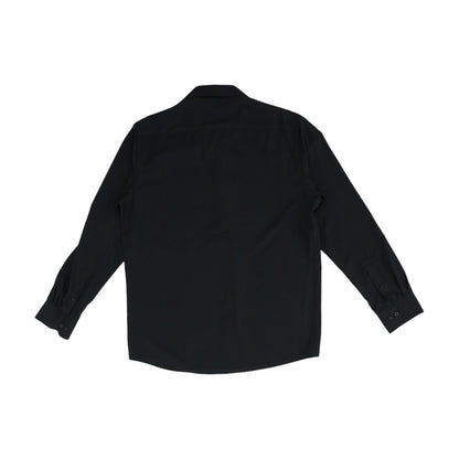 Black Solid Long Sleeve Button Down