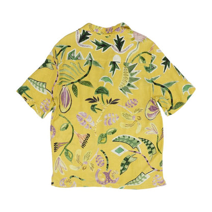 Yellow Graphic Short Sleeve Button Down