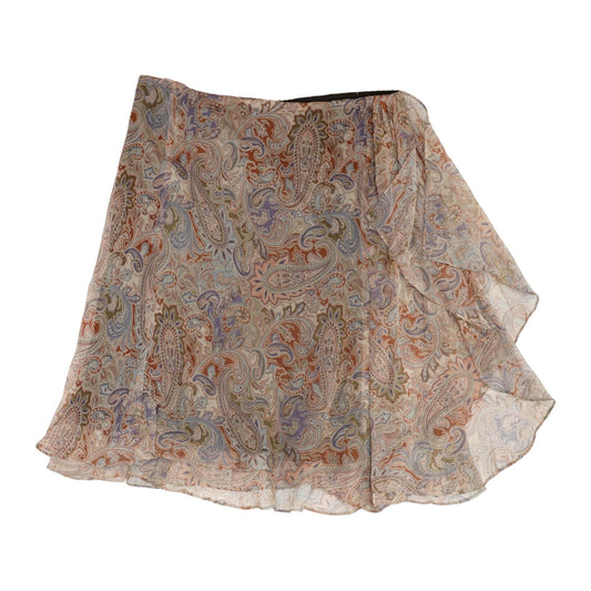 Brown Graphic Midi Skirt