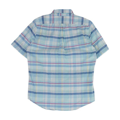 Blue Plaid Short Sleeve Button Down