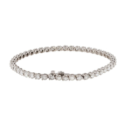 .75 Ct Platinum Round Diamond Tennis Bracelet
