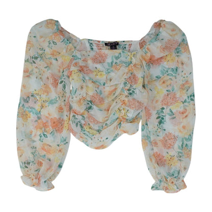 Multi Floral Cropped Blouse