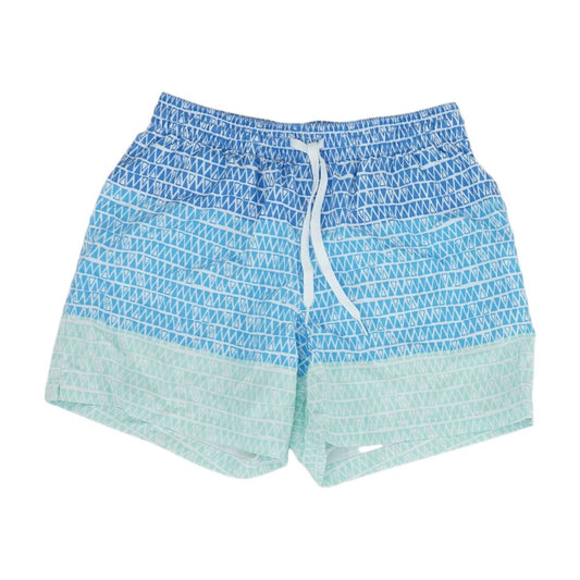 Blue Geometric Swim Shorts