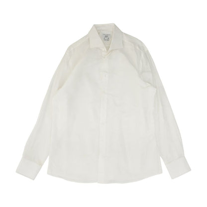 White Solid Long Sleeve Button Down