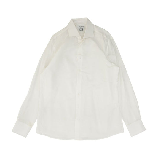 White Solid Long Sleeve Button Down