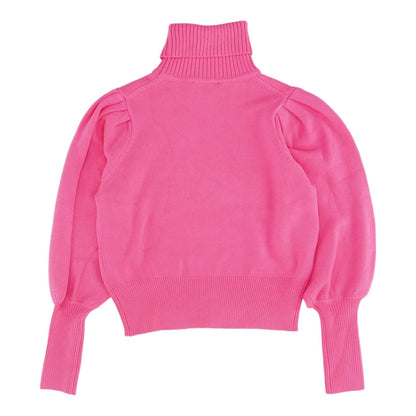 Pink Solid Turtleneck Sweater