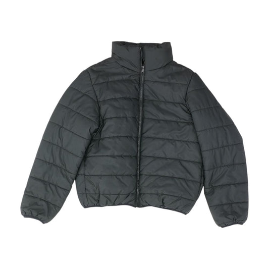 Black Solid Puffer Coat