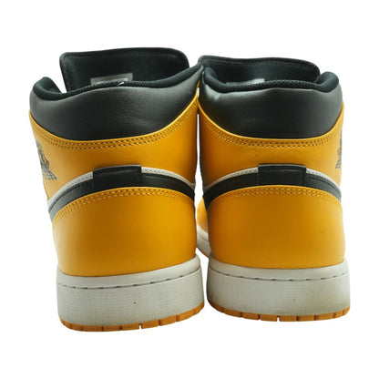 Jordan 1 Mid Yellow Leather High Top Athletic Shoes