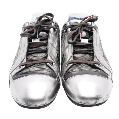 Silver Leather Lace Up Shoes