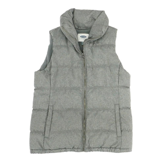 Gray Solid Puffer Vest