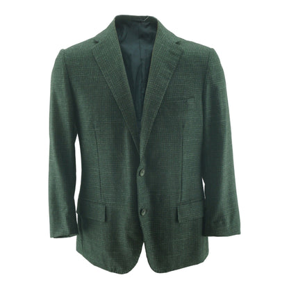 Kiton Green Cashmere Wool Silk Blend Textured Sport Coat