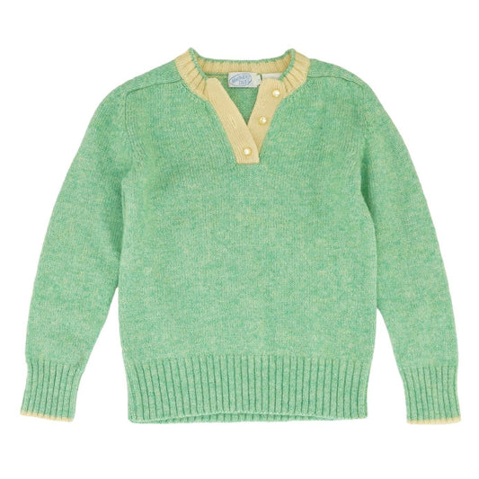 Vintage Green Solid Crewneck Sweater