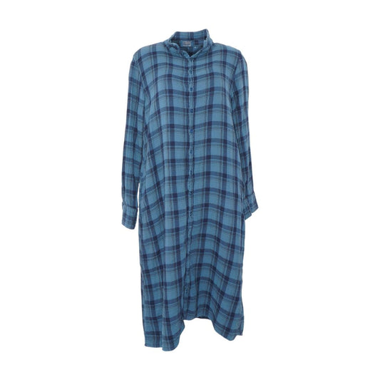 Blue Plaid Midi Dress