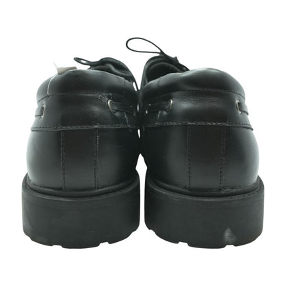 Black Leather Boat Casual Shoes