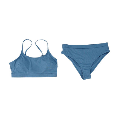 Blue Solid Two-Piece