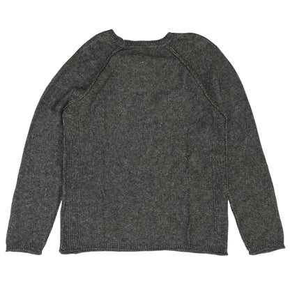 Gray Solid Crewneck Sweater