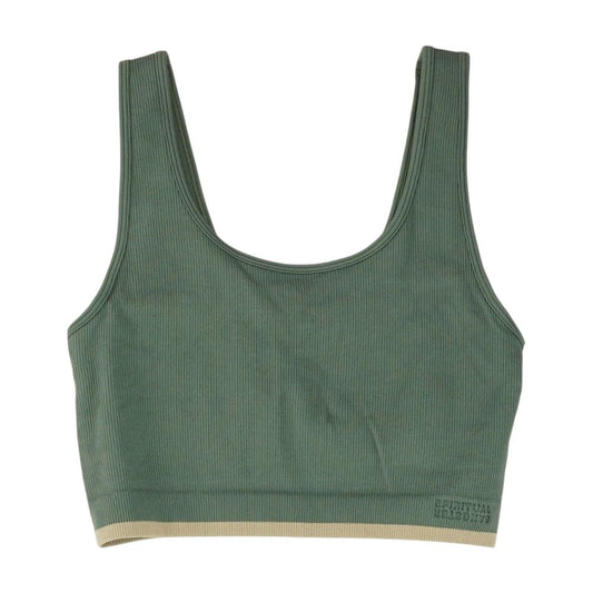 Green Solid Sports Bra